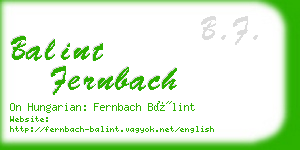 balint fernbach business card